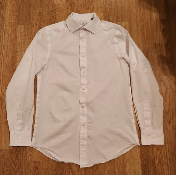 Lauren Ralph Lauren | Shirts | Lauren Ralph Lauren Stretch Fabric Slim Fit  Button Down Shirt White Small | Poshmark